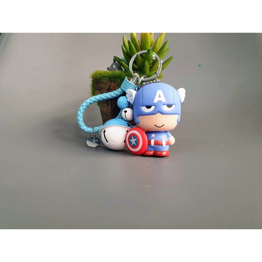 Móc Khóa Chuông Hoạt Hình Giá Rẻ Móc Khóa Hình Thú Dễ Thương- Móc Khóa Arvenger Chibi Captain