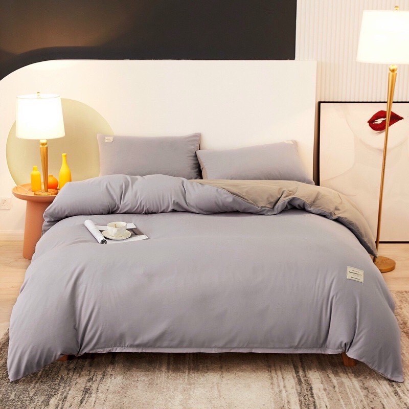 Bộ chăn ga gối Cotton Tici Đũi Nhập Khẩu dày dặn Bo Décor
