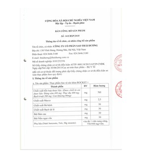Rocket 1h Plus Thái Dương - Rocket+ Đẳng cấp phái mạnh