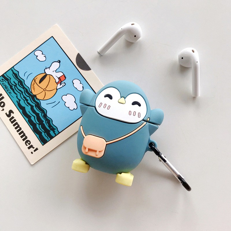 Vỏ bảo vệ đựng tai nghe Airpod 1/Airpod 2/Airpod pro Chim cánh cụt Siêu Cute Bằng Sillicone Dẻo Case Airpods