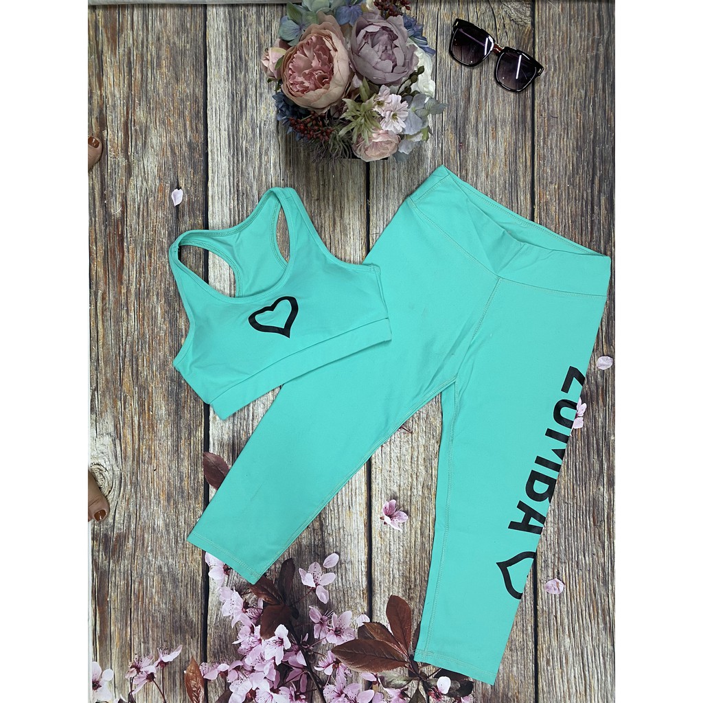 Bộ tập Zumba, Yoga, Gym Bra sẵn mút, Quần Lửng Tập dáng ôm Body BL05