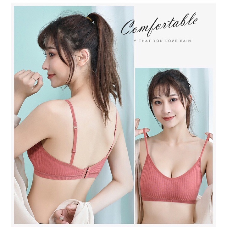 💕💕Áo bra cotton tăm cài sau mềm mát E10