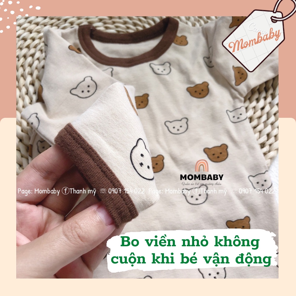 (Ambb-kids QC) Bộ Dài Tay Thun Cotton Co Dãn Họa Tiết Dễ Thương Cho Bé Trai, Bé Gái