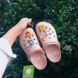 DÉP SATIHU HỒNG ĐẾ NÂU CÓ SẴN TẶNG 6 STICKER