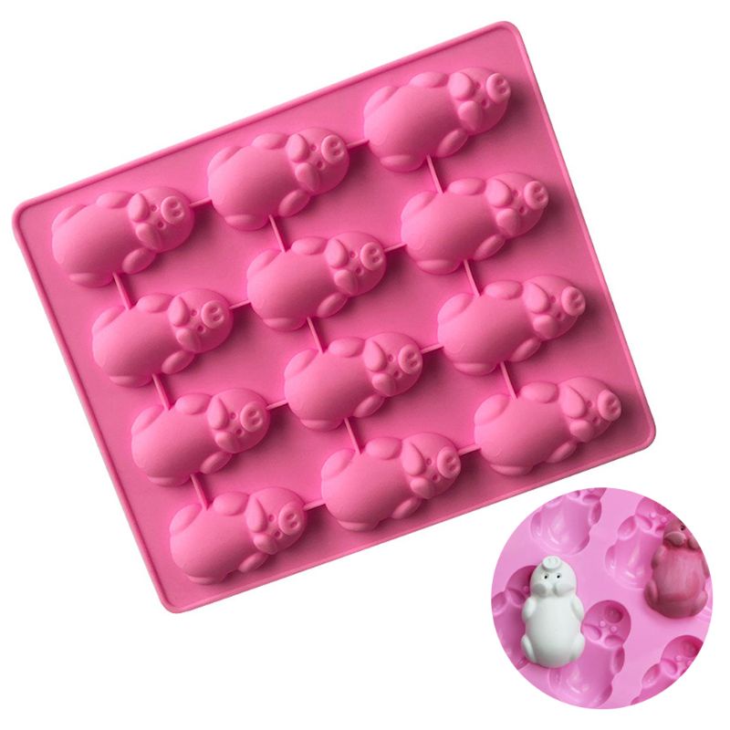 Bộ 3 Khuôn Silicone Làm Bánh Kẹo / Sô Cô La Hình Chú Heo Nhỏ