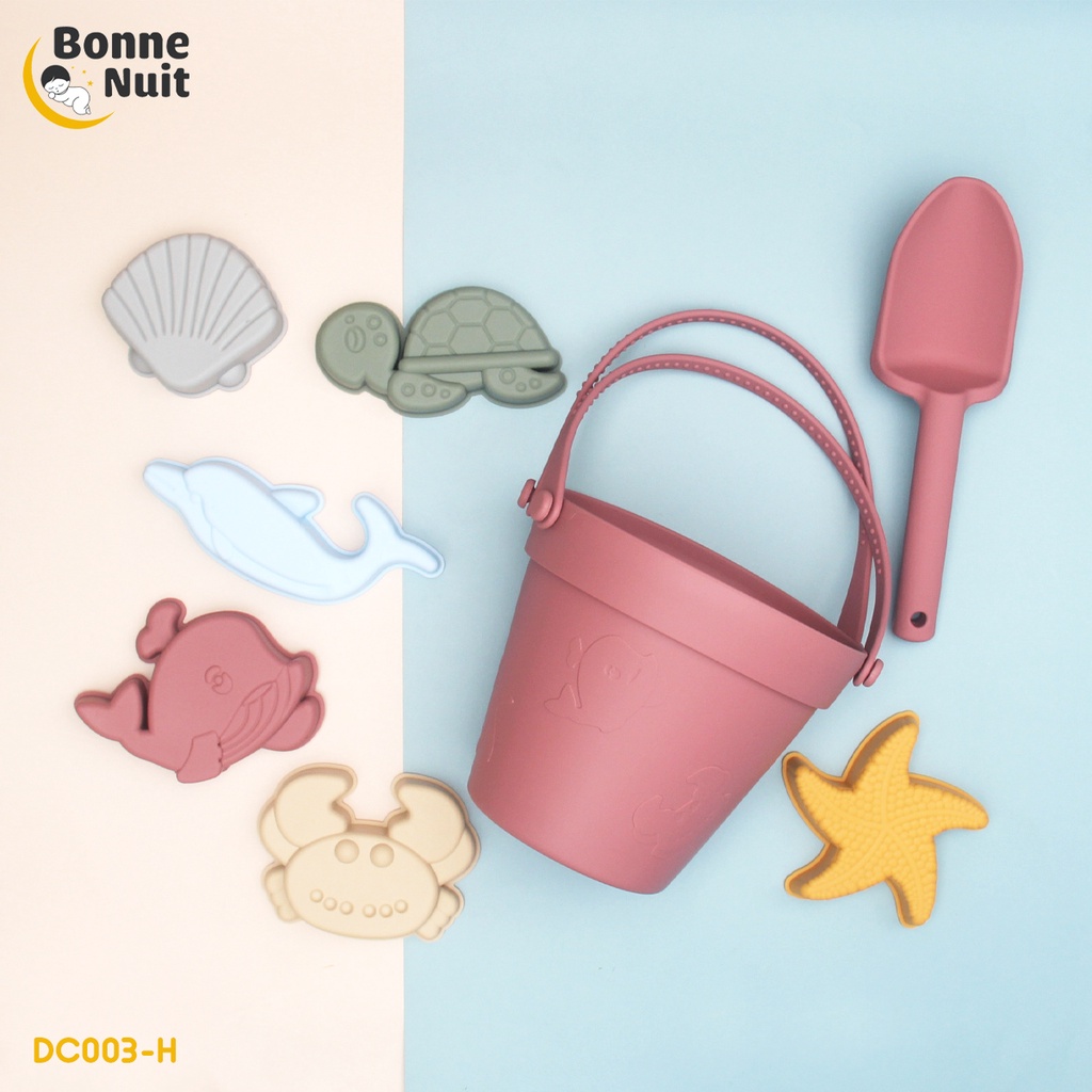 Bộ đồ chơi cát Silicon 8 chi tiết màu Pastel siêu xinh yêu