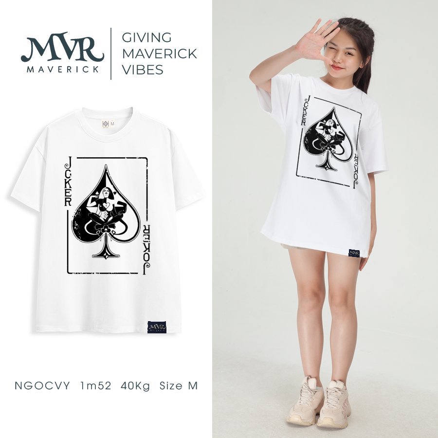 Áo thun nữ form rộng Cotton thoáng mát lá bài joker MVR KK3992