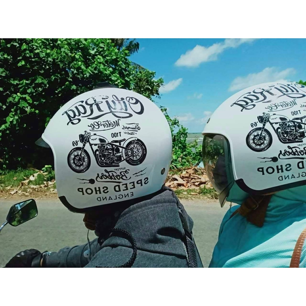 Mũ bảo hiểm kính âm Royal M139 chính hãng màu trắng lên tem Oily Rag