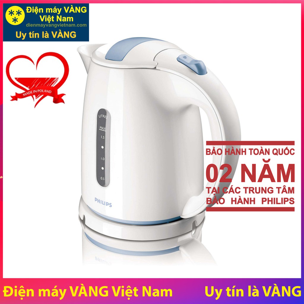 Ấm đun siêu tốc Ba Lan Philips HD4646 và HD9303 HD9306 HD9316 HD9350 HD9357 - Hàng chính hãng