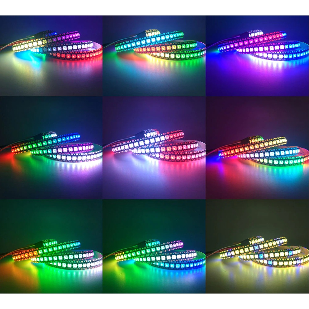 ĐÈN LED FULL MÀU ARGB NEOPIXEL WS2812B 5V 144 LED/MÉT DÂY 1 MÉT