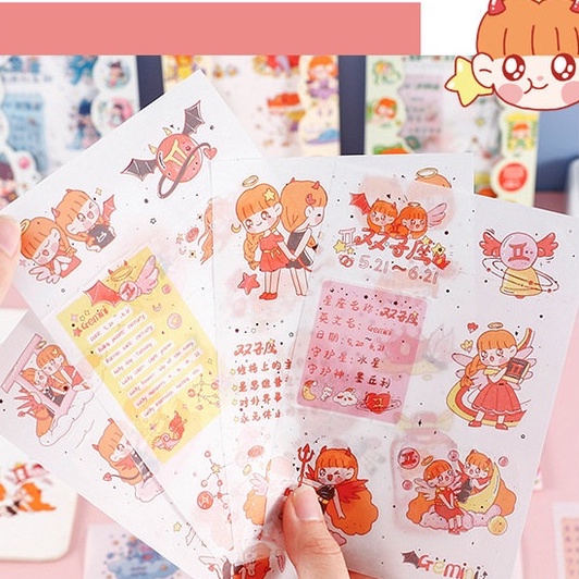 [Hàng mới về] Tấm Sticker dán 12 cung hoàng đạo (Mỗi set 1 cung)