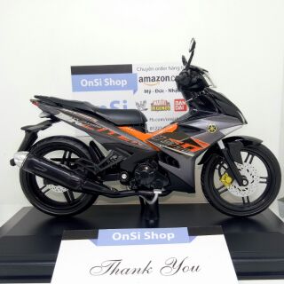 Mô hình xe moto YAMAHA EXCITER 150cc ( Y15ZR ) tỉ lệ 1/12 ( Xám - Đen - Cam)