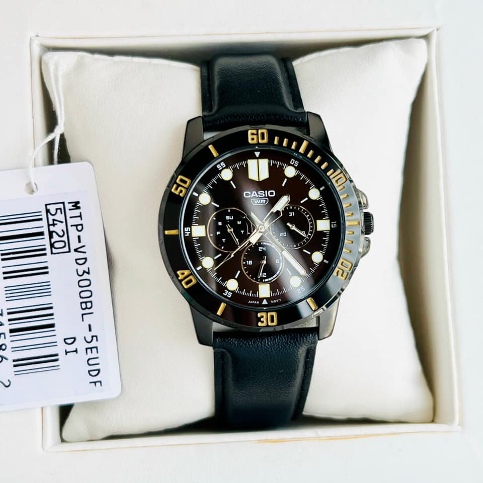 ĐÔNG HỒ NAM CASIO dây da chính hãng full box MTP-VD300L