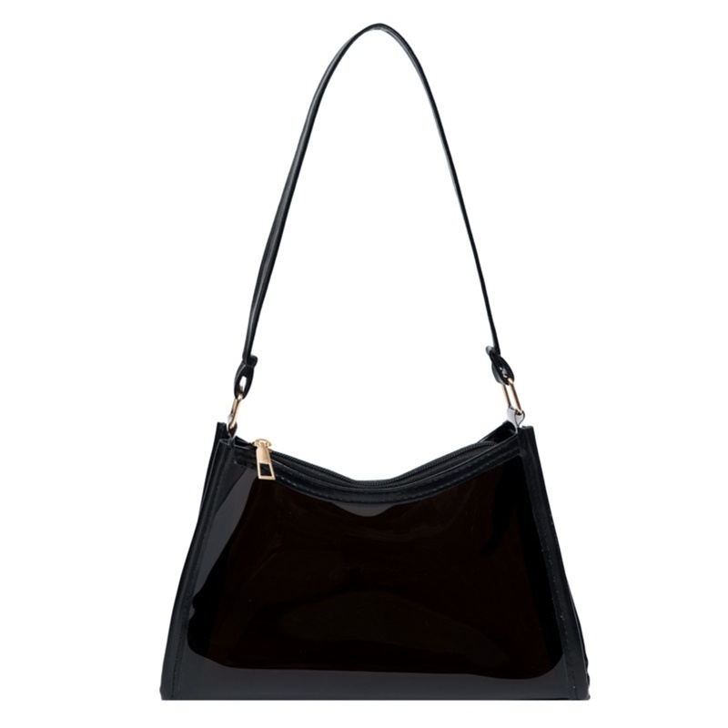 Túi Đeo Vai Trong Suốt Màu Kẹo Ngọt Có Khóa Kéo Thời Trang Đường Phố