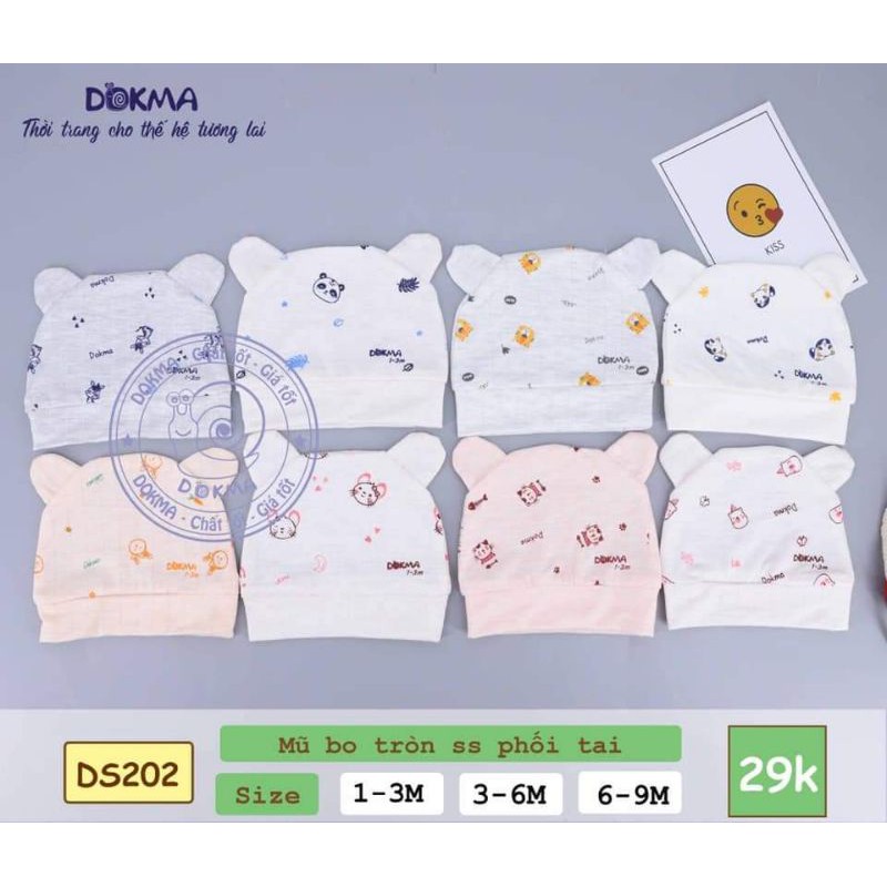 Mũ sơ sinh Dokma sợi tre mềm mát