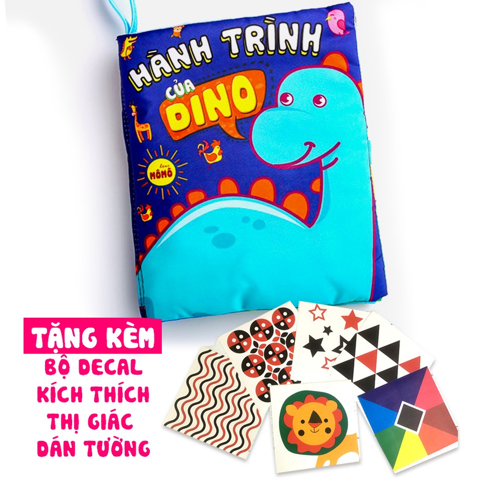 Sách vải kích thích thị giác cho Bé &quot;Hành trình của Dino&quot; 3014