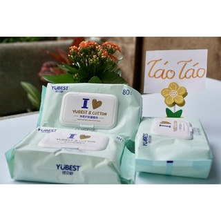Khăn ướt Yubest nội địa Trung loại 80 tờ (Không mùi, có nắp)