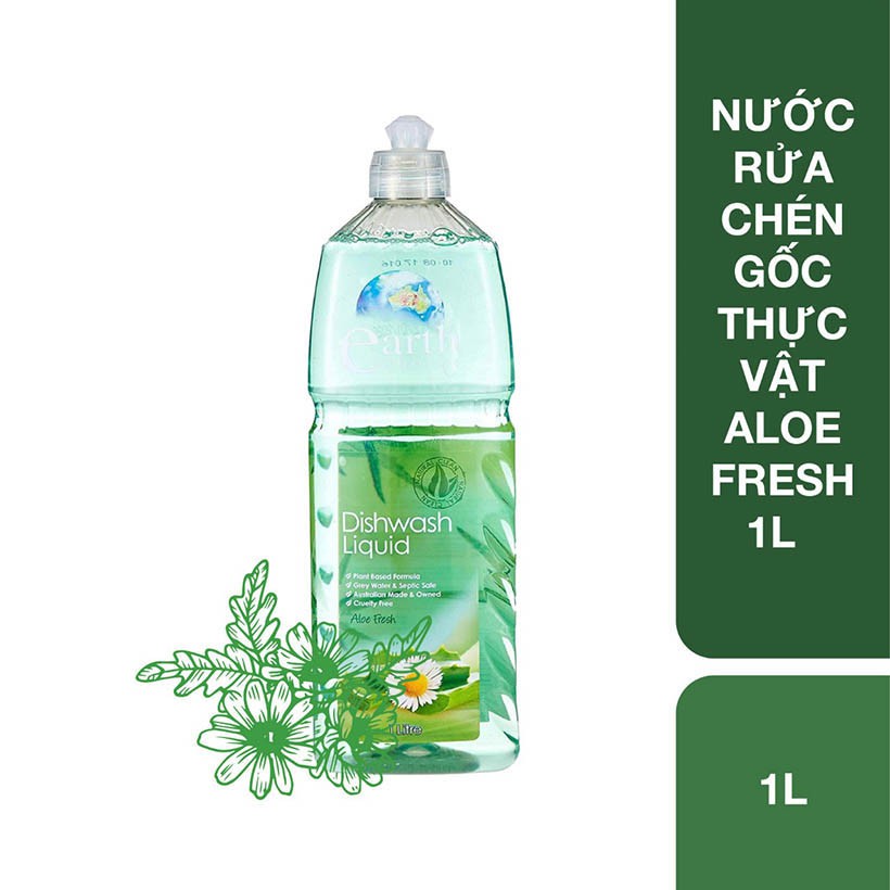 Nước rửa chén cao cấp Earth Choice Aloe Fresh 1L