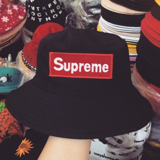 Mũ buket vành thêu supeme