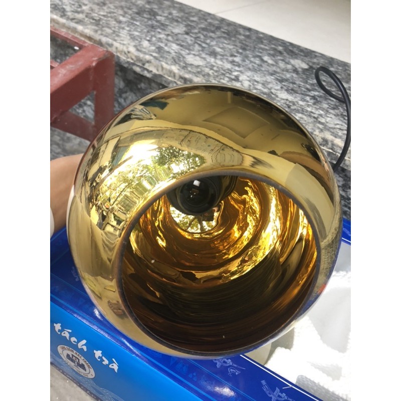 Đèn thả trần chao thủy tinh D200 Màu Vàng