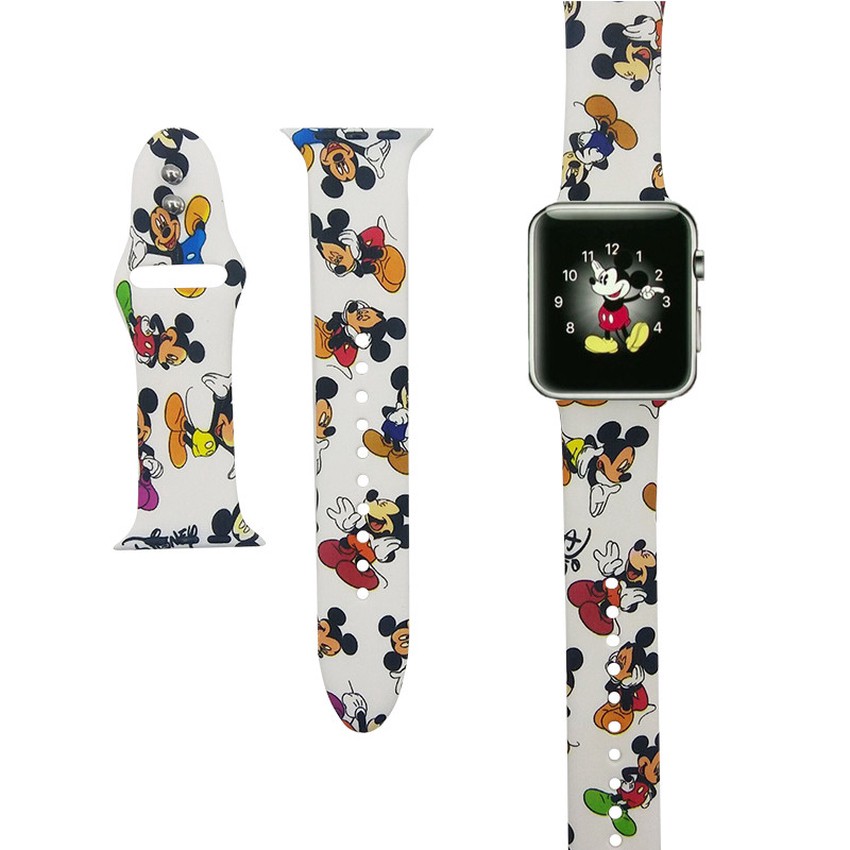 Sale 70% Dây đeo silicon họa tiết chuột Mickey cho Apple Watch 1 2 3 4 cỡ 38-44mm, Giá gốc 137,000 đ - 70B32