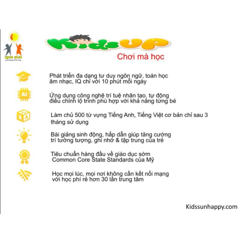 Kids up 1 năm tặng ICANkid 1 năm