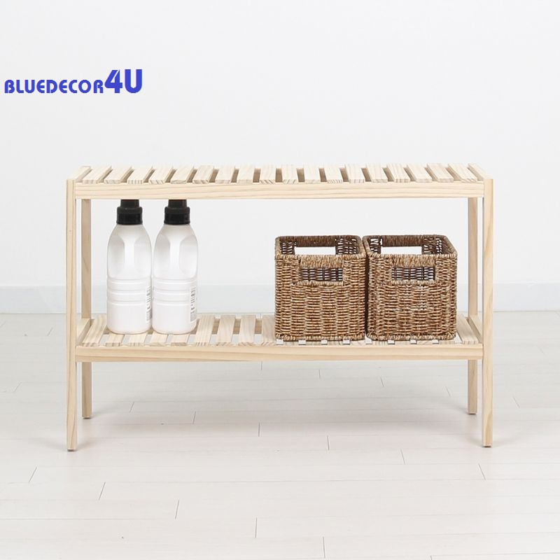 KỆ GỖ TRANG TRÍ 2 TẦNG - ĐÃ SƠN PHỦ - GỖ THÔNG NHẬP KHẨU CHI-LÊ - SIZE 80cm