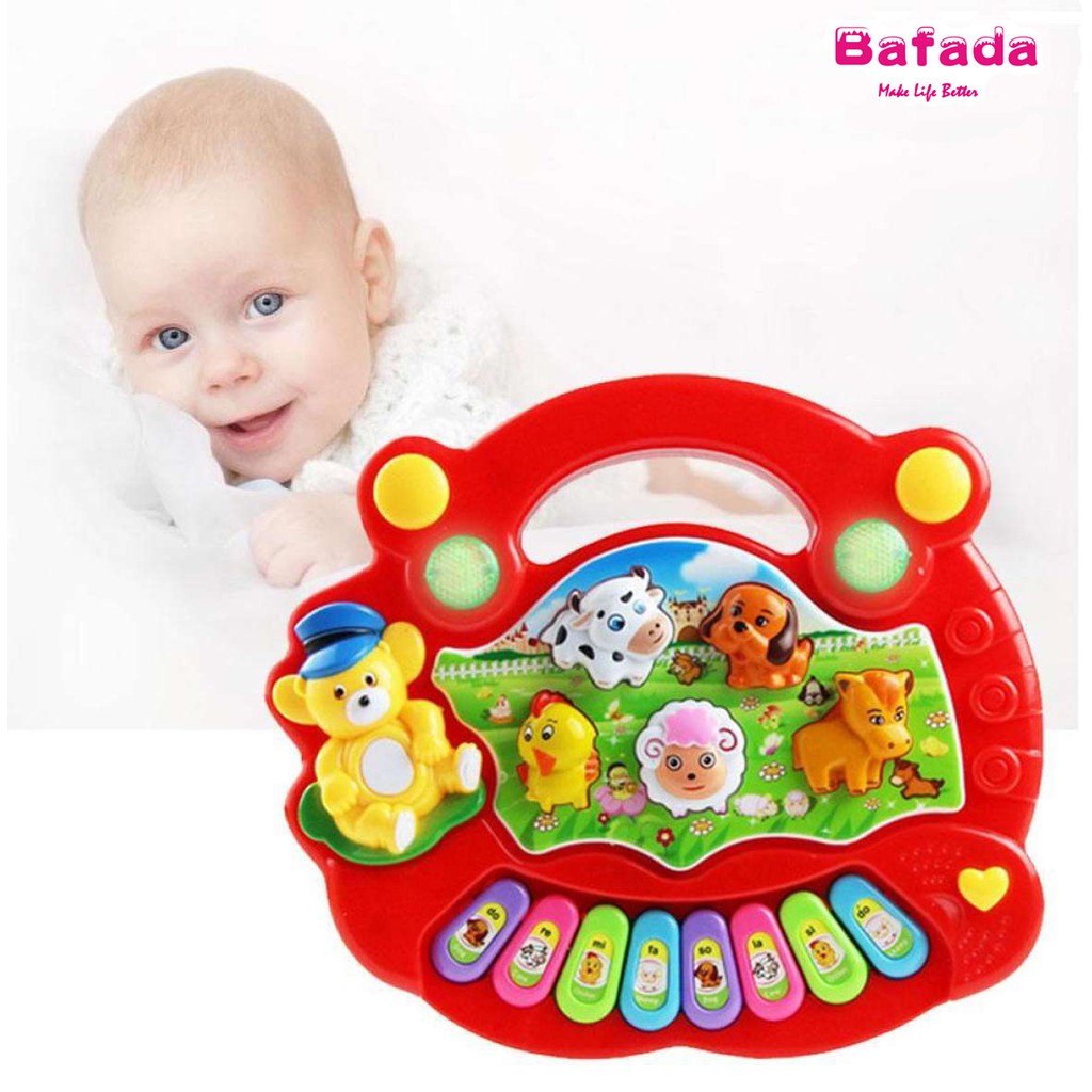 Bafada Baby Electrical Musical Piano Toy, Animal Farm Developmental MusicToys,Education And Learing Instrument Toy With Talking Sounds For Toddlers Children Kids Boys And Girls