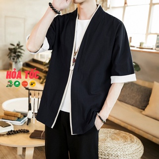 Áo kimono phối viền trắng freesize unisex