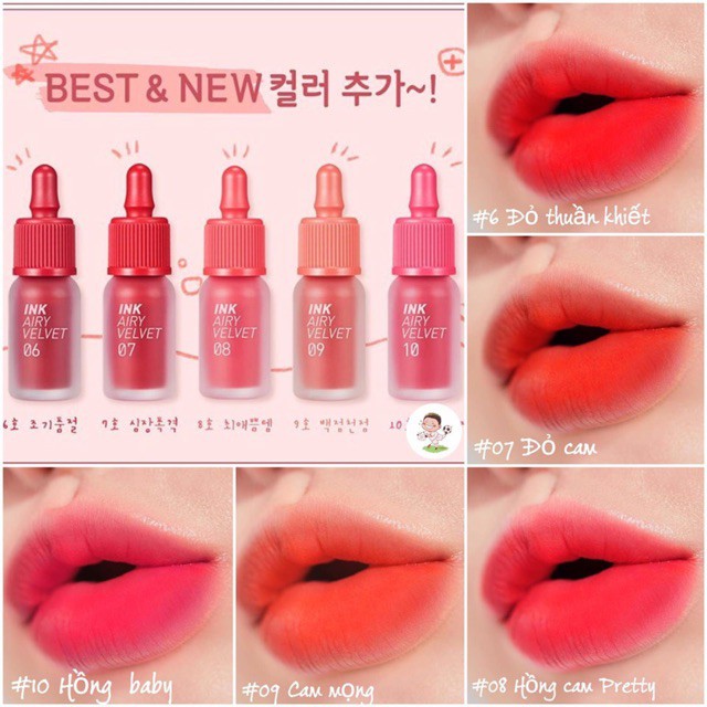 Son kem Peripera Ink Airy V.elvet Lip Tint lì, lên màu chuẩn đẹp - HONGS KOREA