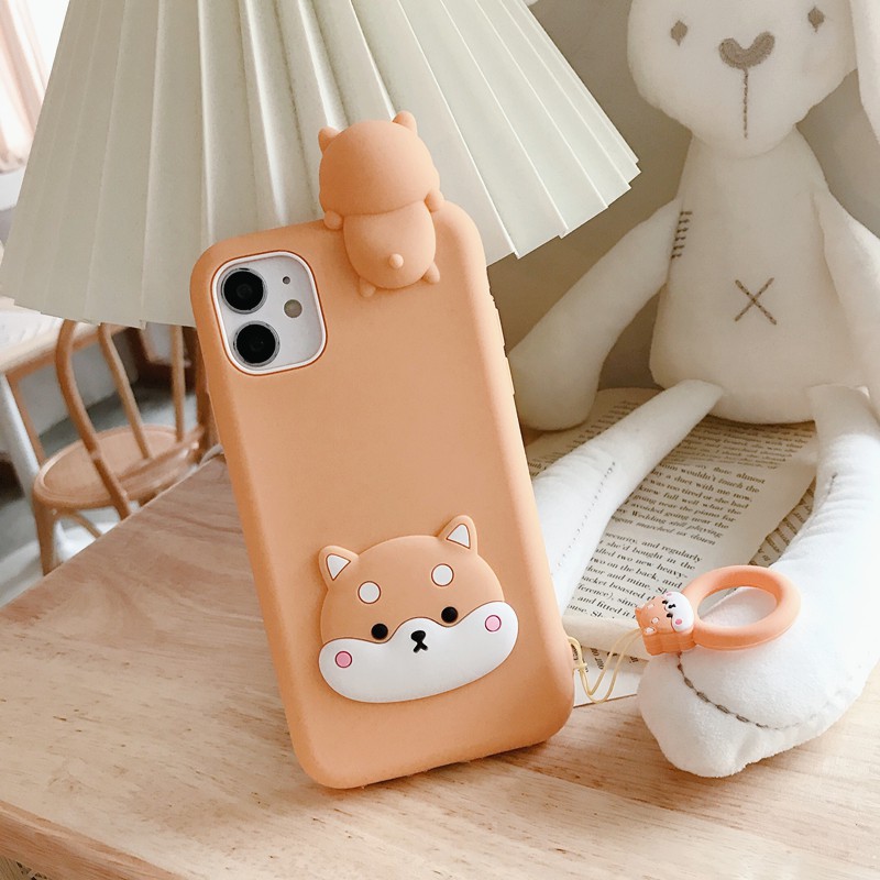 Ốp Lưng Silicone Hình Chú Chó Đáng Yêu Cho Iphone 12 mini Pro max 7 8 Xs Max 11pro Max