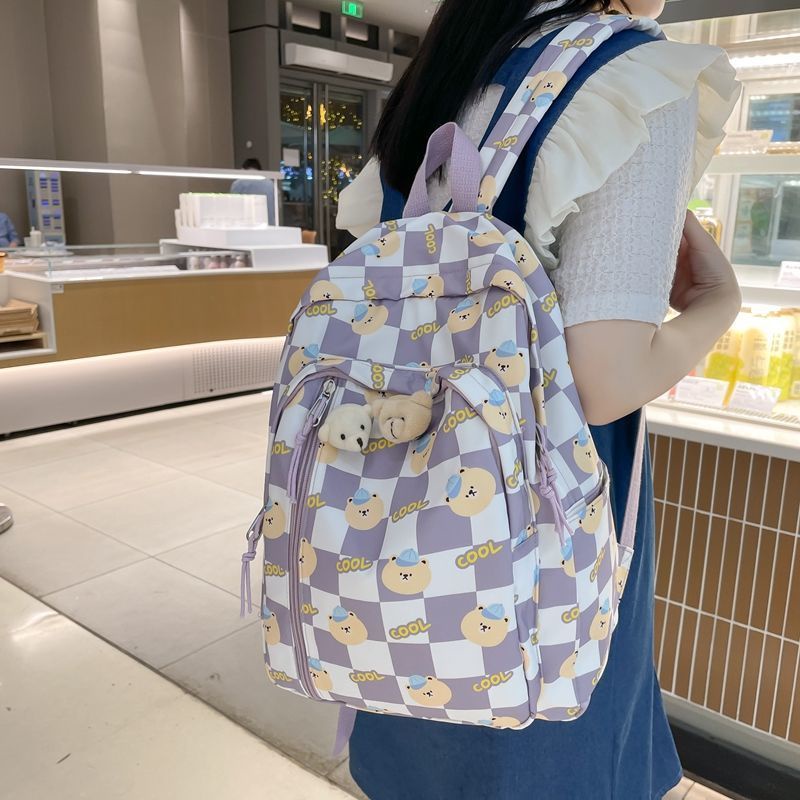Balo Đi Học Cỡ Lớn Thiết Kế Đầu Gấu Phong Cách Hàn Quốc Harajuku Ulzzang Dành Cho Học Sinh Trung Học