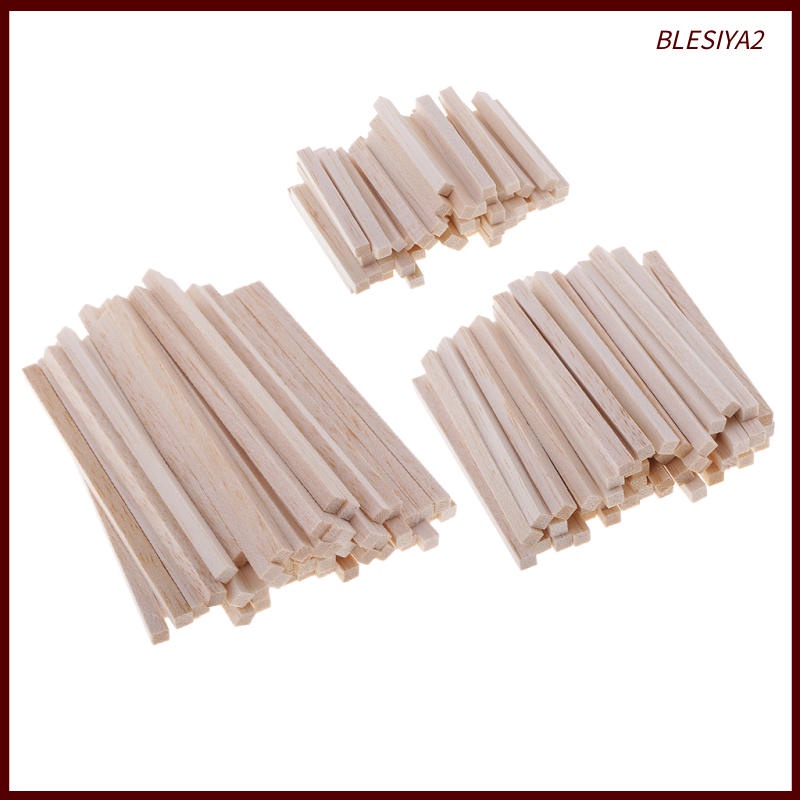 Set 2 / 50 Que Gỗ Vuông 50mm Làm Đồ Thủ Công DIY Cho Bé