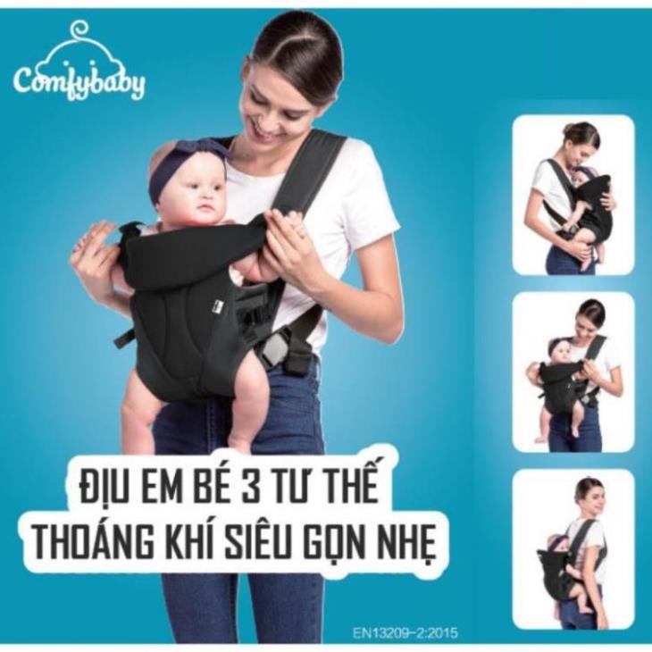 Chính hãng  .Địu em bé 3 tư thế thoáng khí siêu gọn nhẹ Comfy Baby [Freship 10k] Xịn