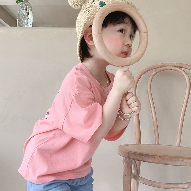 Áo Thun 100% Cotton Tay Ngắn In Họa Tiết Hoạt Hình Dễ Thương Dành Cho Bé Trai Và Bé Gái