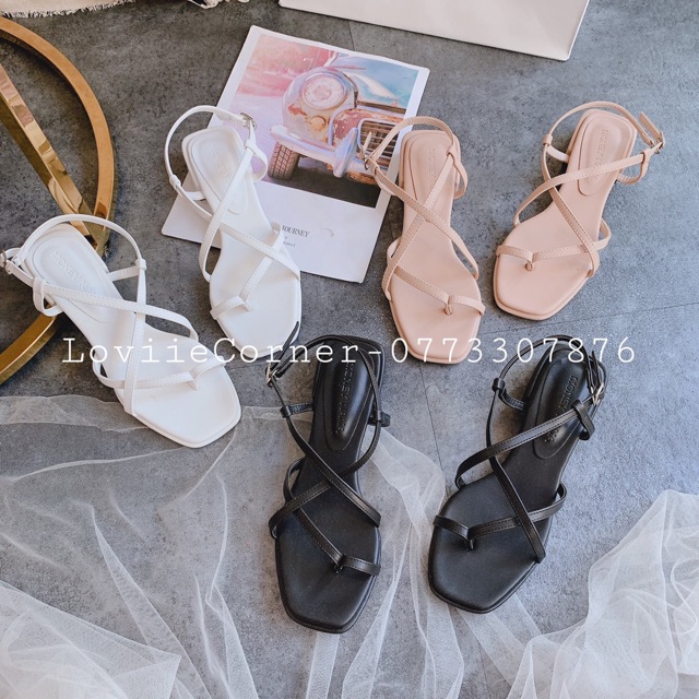 SANDAL NỮ LOVIIECORNER - GIÀY NỮ QUAI MẢNH - SANDAL MŨI VUỒNG  - GIÀY NỮ ĐẾ BỆT QUAI MẢNH - S200612 S220304