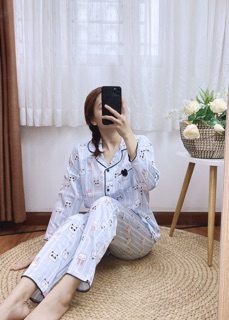 ( Freesize Satin ) Đồ Bộ Pijama Satin Nơ TDQD ( P1 )
