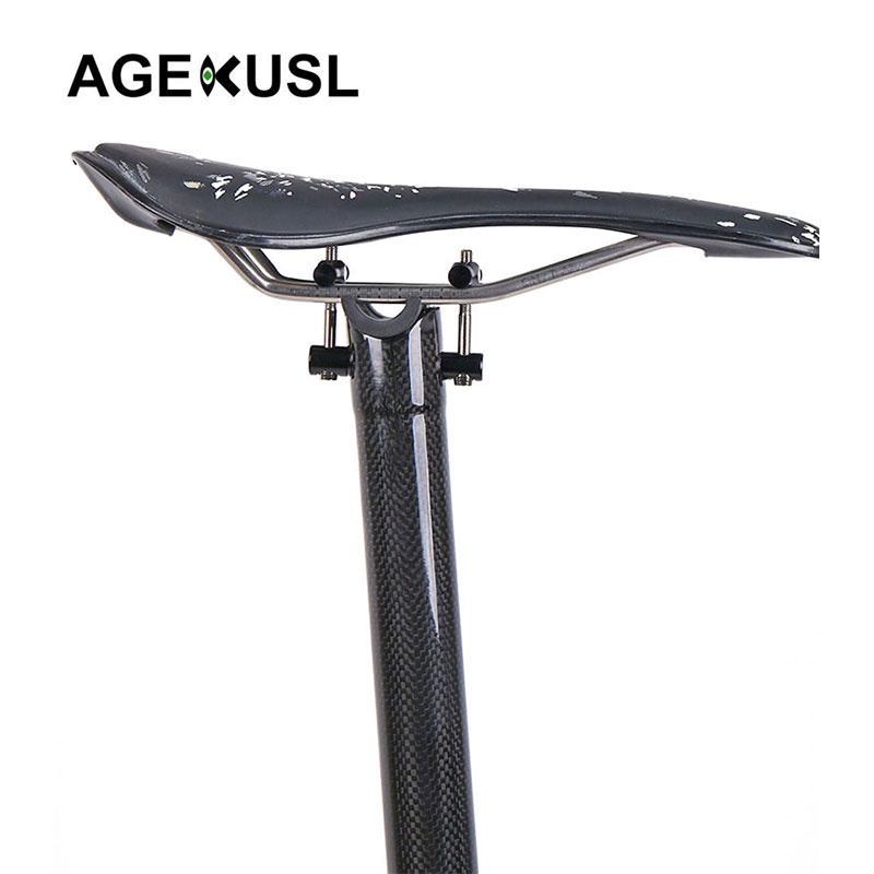 Eskusl Cốt Yên Xe Đạp Gấp Ba Khúc Bằng Sợi carbon Cho brompton 3 sixty fnhon united mtb 31.8mm 33.9mm 580mm