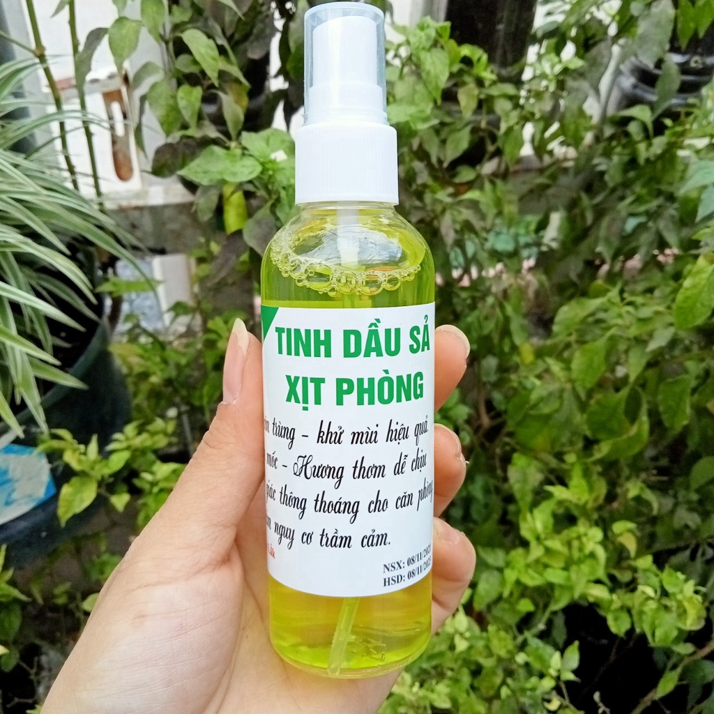 Tinh Dầu Sả Xịt Phòng Khử Mùi Đuổi Muỗi Kiến Gián Thơm Phòng, Xông hơi 100ml