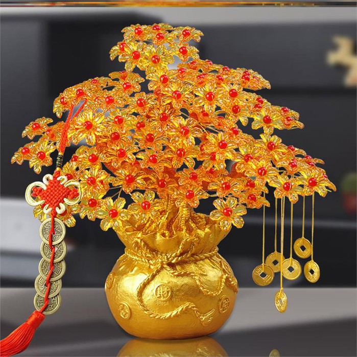Cây Kim Tiền Cầu May Mắn - Cây Tài Lộc Vàng Đế Túi Tiền 7 Nhánh Trang Trí | BigBuy360 - bigbuy360.vn