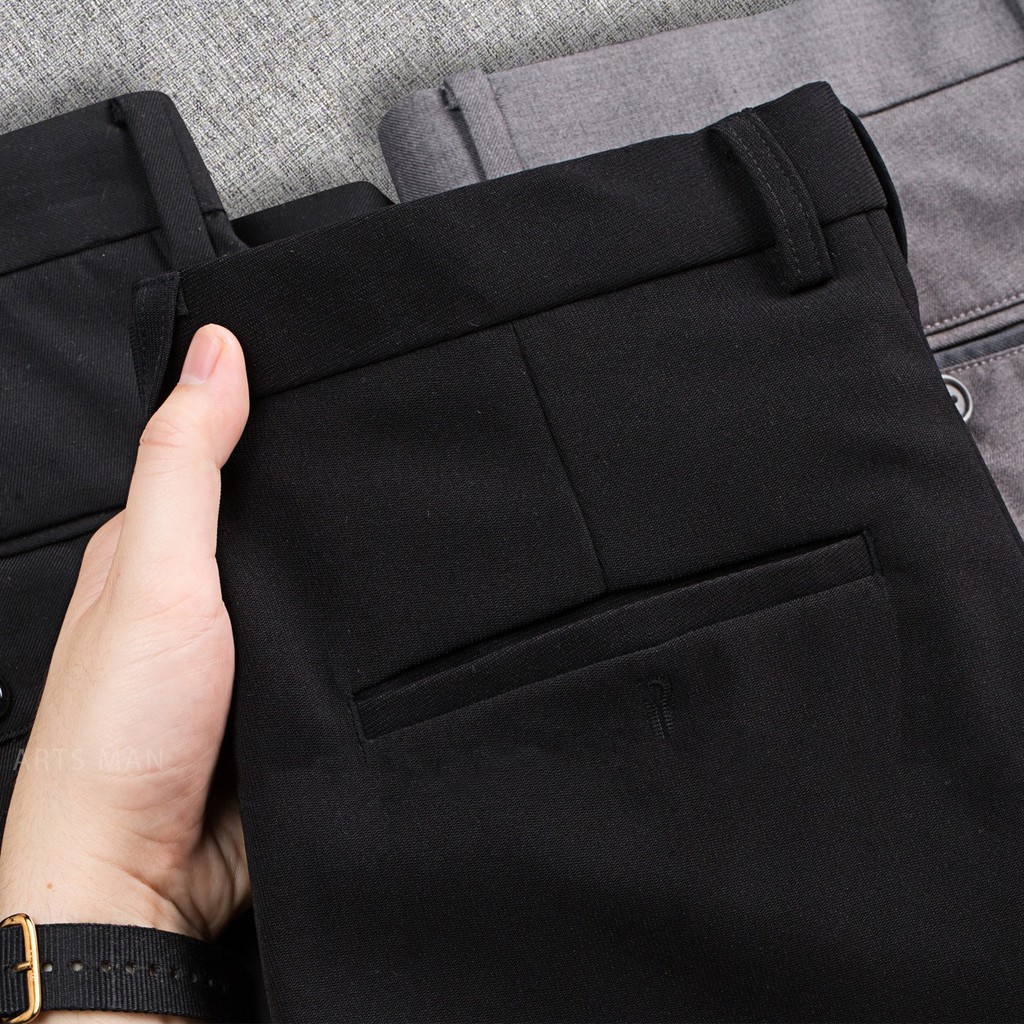 Quần âu nam-Quần tây nam Hàn Quốc Trendym dáng ôm đen công sở cá tính vải cotton không phai màu giữ dáng form
