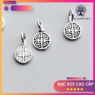 Charm bạc tròn hình chữ hỷ treo (Bạc trắng)