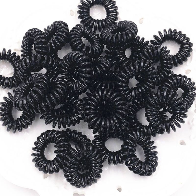 Dây Buộc Tóc Dạng Dây Điện Thoại Màu Kẹo Trong Suốt Cho Nữ