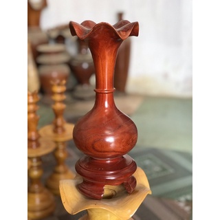 Lục bình gỗ lọ hoa gỗ xoan đào một cặp kt 30cm *10