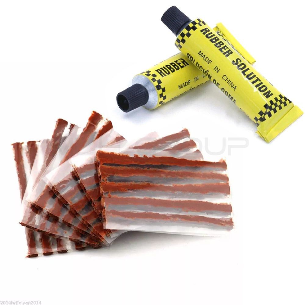 Bộ 15 Dải Sợi Keo Cao Su Kèm 2 Tuýt Keo Vá Lốp Xe Không Xăm Vá Ngoài  Dự Phòng Khẩn Cấp Cho Xe Máy,Xe Ô Tô MLH