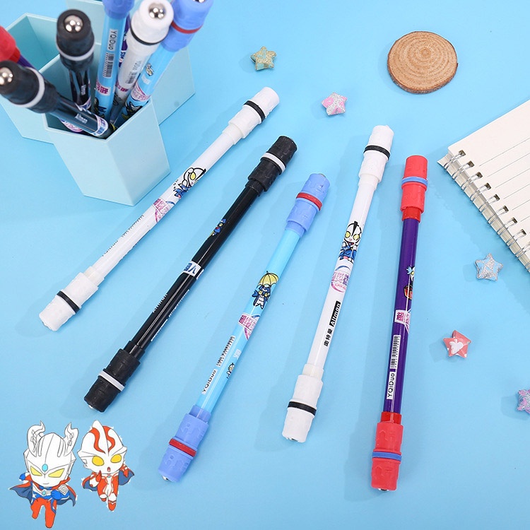 Bút Xoay Đồ Chơi Họa Tiết Ultraman Hoạt Hình Màu Ngẫu Nhiên Chống Trượt Cho Trẻ Em