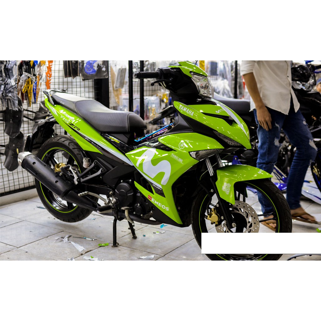 Tem trùm exciter 150 movistar xanh lá mẫu mới, độ team trùm decal xe máy ex dán đời 2015-2020