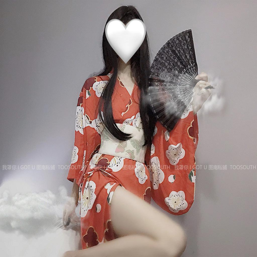Bộ Đồ Lót Kimono Cổ Chữ V Khoét Sâu In Họa Tiết Hoa Anh Đào Nhật Bản Quyến Rũ Cho Nữ