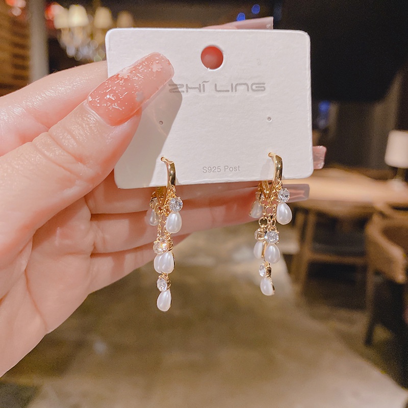 Khuyên Tai Bạc S925 Đính Ngọc Trai Sang Trọng Thời Trang 2022