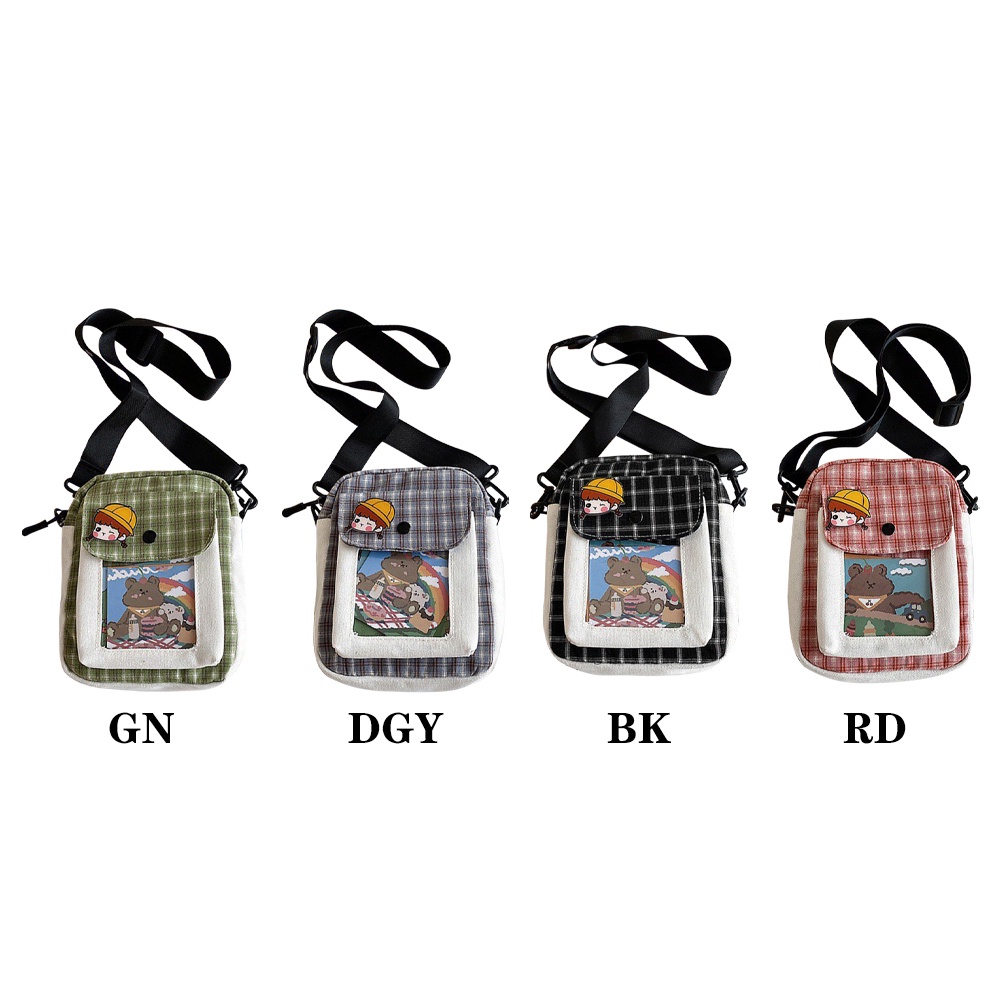 Túi đeo chéo mini bằng vải phong cách Hàn Quốc đáng yêu dễ thương